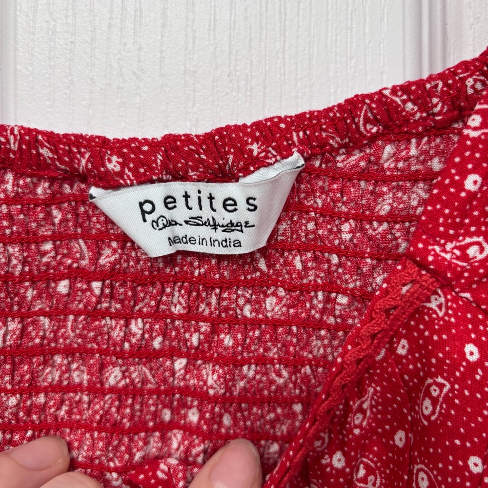 Red Floral Midi Dress | Miss Selfridge Petites US 4 - Picture 7 of 13